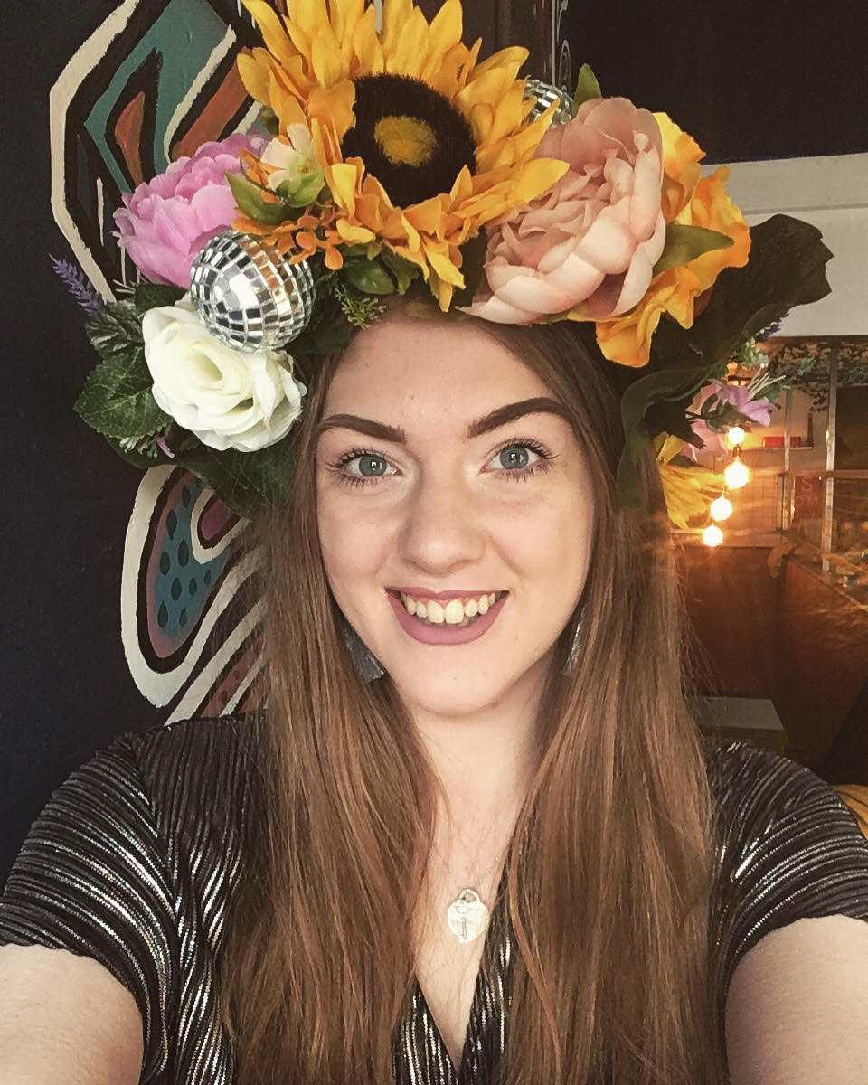 festival flower crown selfie