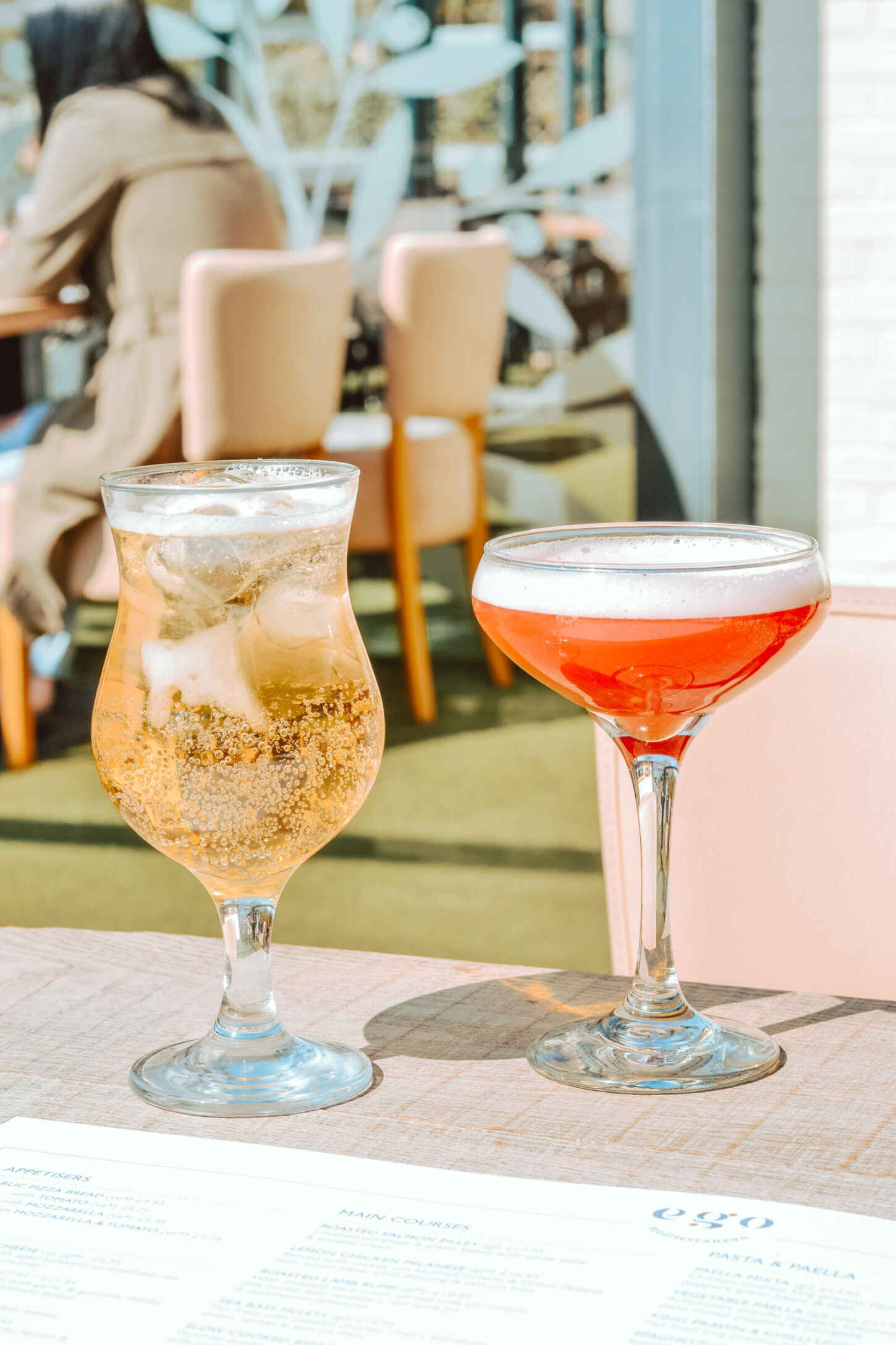 Apple and Elderflower Fizz and a Strawberry Daiquiri